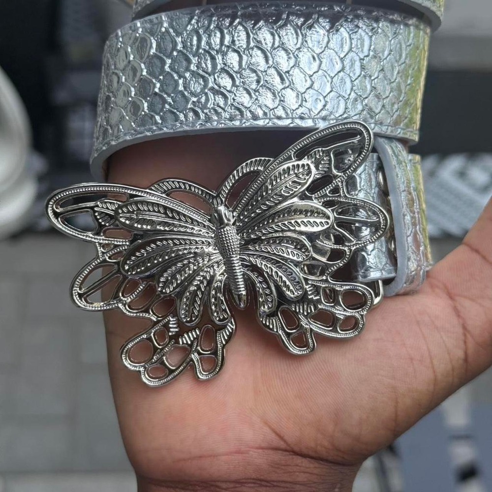 Silver Rhinestone Butterfly Belt - Picture 5 of 6